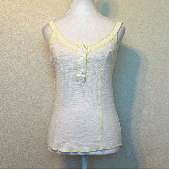 Free People Cream Fitted Sleeveless Tank Top - Picture 2 of 4